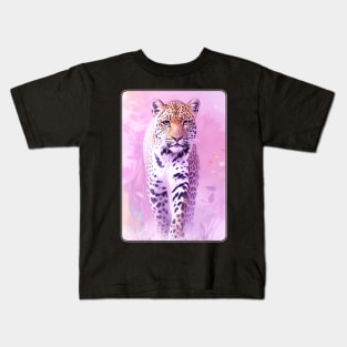 Leopard Watercolor Portrait 3 Kids T-Shirt